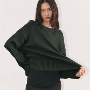 Everlane The Boxy Sweater in Everyday Cotton - Scarab